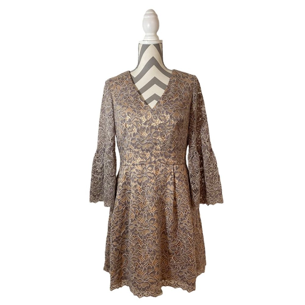 Eliza J. Elegant Lace Bell Sleeve Dress
